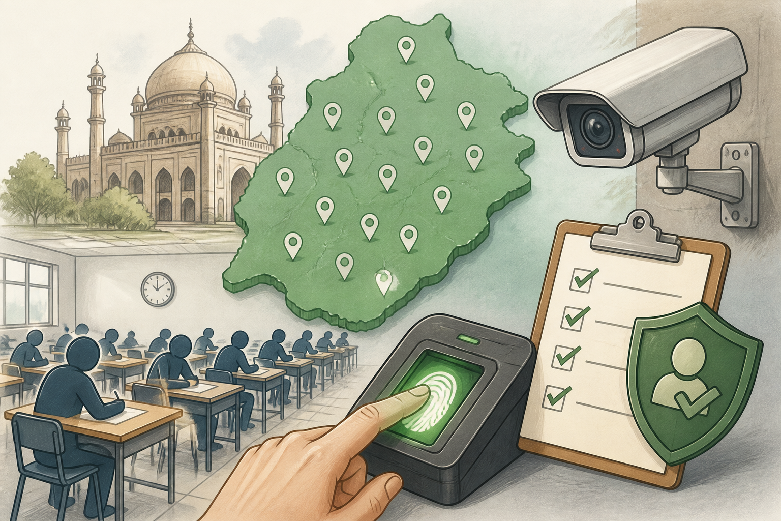 اے آئی کی تیار کردہ علامتی تصویر — ایم ڈی کیٹ امتحان کے لیے امتحانی مرکز