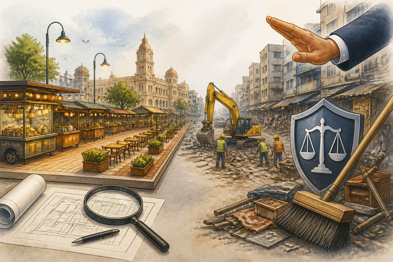 اے آئی کی تیار کردہ علامتی تصویر — برنس روڈ میں جاری ترقیاتی کام