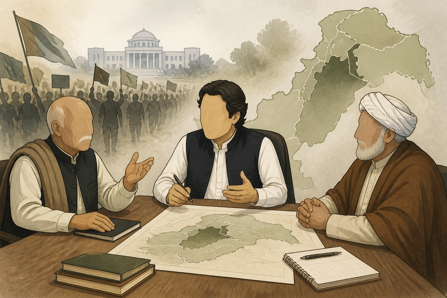 اے آئی کی تیار کردہ علامتی تصویر — سیاسی رہنماؤں کی اسلام آباد میں ملاقات