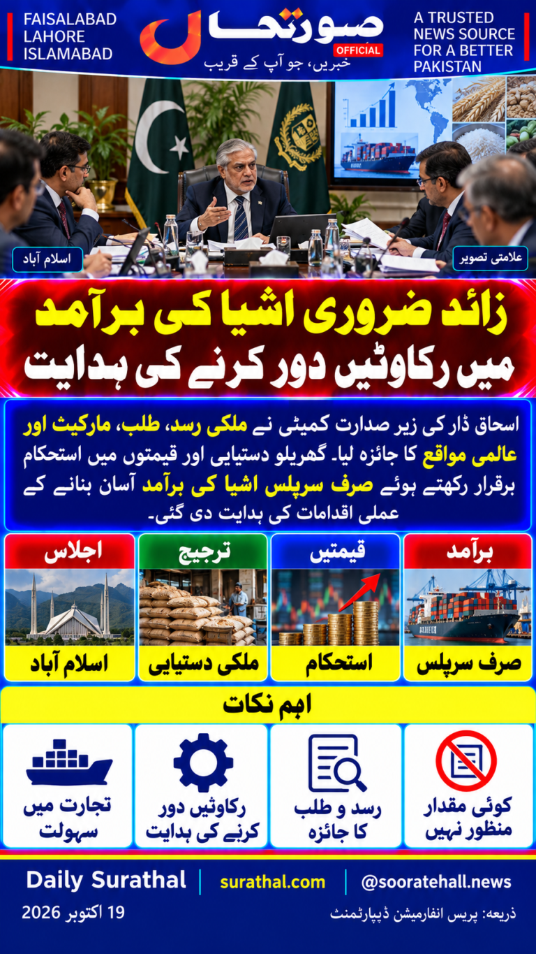 ضروری اشیا کی برآمدات پر وفاقی کمیٹی اجلاس — علامتی تصویر