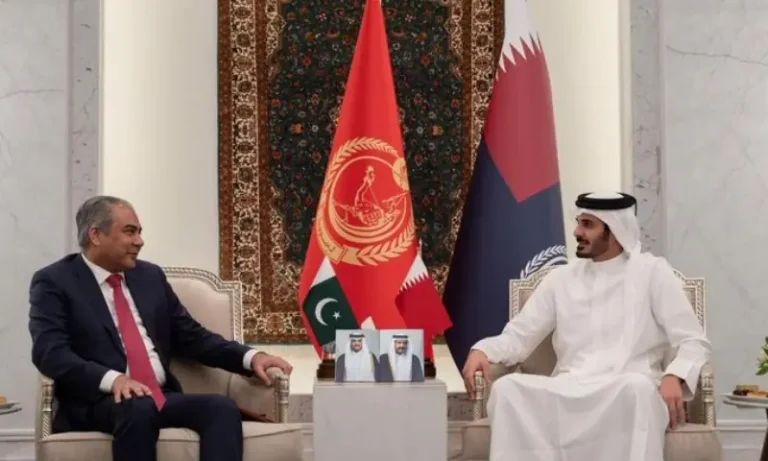 دوحہ میں محسن نقوی اور قطر کے وزیر داخلہ شیخ خلیفہ بن حمد بن خلیفہ آل ثانی کی ملاقات