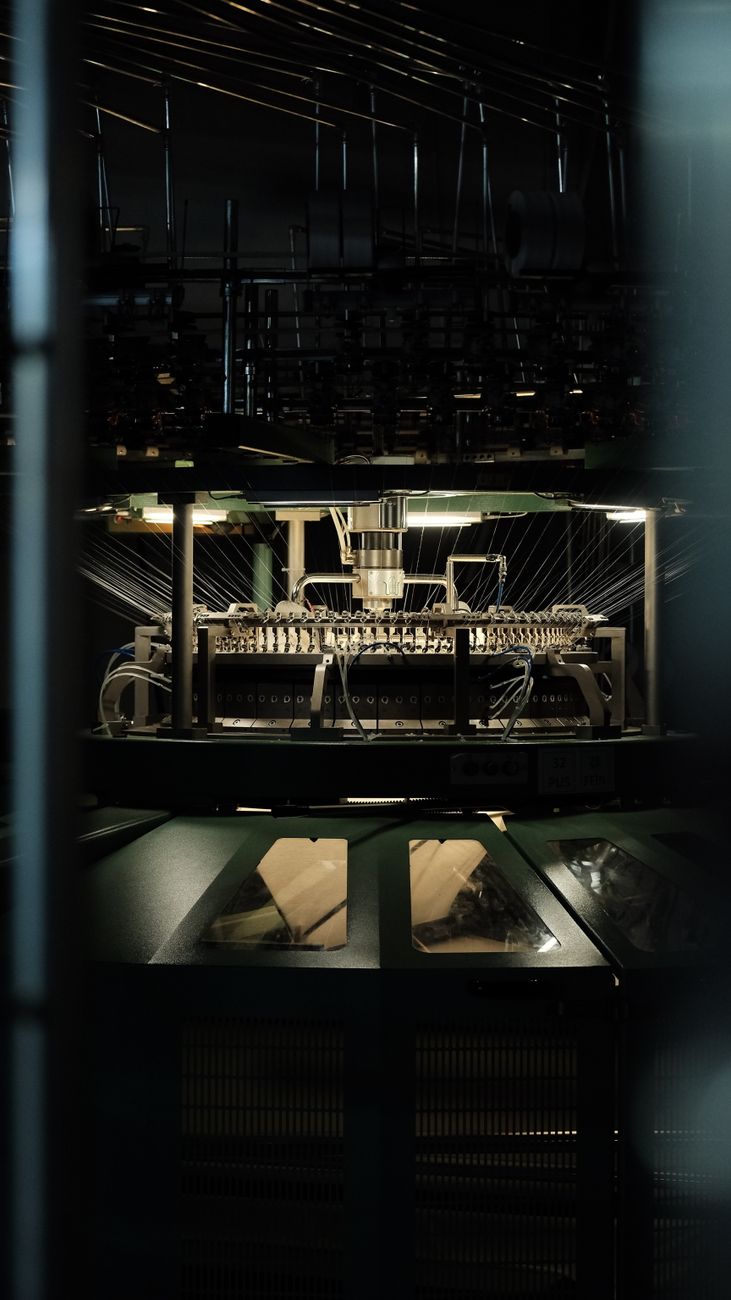 industrial textile machine in operation