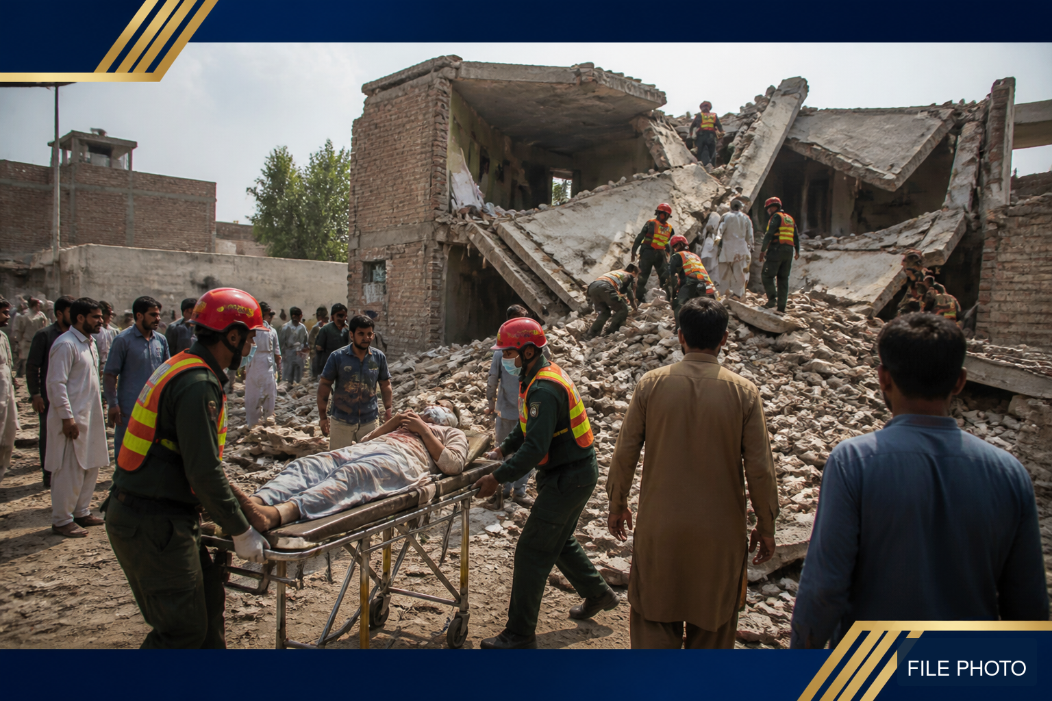 فائل فوٹو — عمارت گرنے کے واقعے کے بعد ریسکیو آپریشن کا منظر