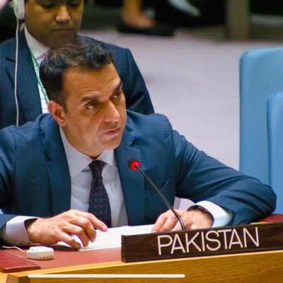 اقوام متحدہ میں پاکستان کا وفد اجلاس کے دوران خطاب کر رہا ہے